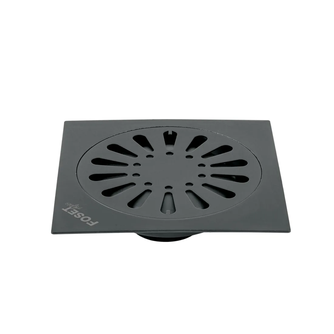 Resumidero cuadrado 6' x 6', acero inoxidable, negro, gota