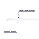 Tubo LED T8 36W G13, 6500K blanca fría, opalino, VOLTECK 2