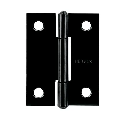 Bisagra rectangular 2 x 1-1/2', acero negro mate, HERMEX
