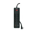 Multicontacto 8 entradas, 2 USB A + 2 USB C, negro, VOLTECK 1