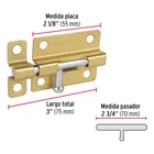 Pasador de barril de acero latón 3', HERMEX 3