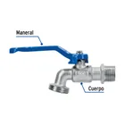Llave de esfera de latón 1/2', 140 g, s/adaptador, FOSET 2