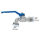 Llave de esfera de latón 1/2', 140 g, s/adaptador, FOSET 3