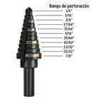 Broca escalonada óxido negro 11 escalones 1/4' a 7/8',Truper 3
