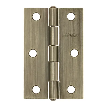 Bisagra rectangular 2-1/2 x 1-5/8', latón antiguo, HERMEX