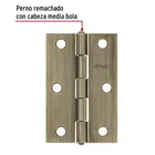 Bisagra rectangular 2-1/2 x 1-5/8', latón antiguo, HERMEX 2