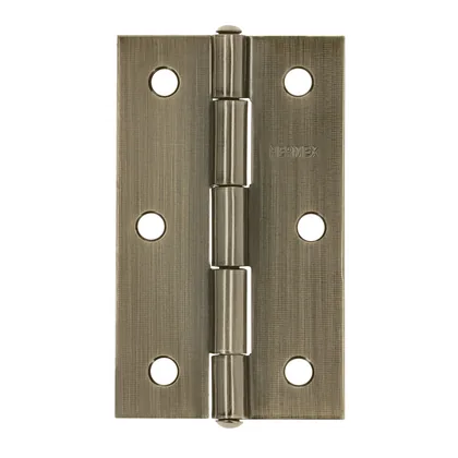 Bisagra rectangular 3-1/2 x 2-1/8', latón antiguo, HERMEX