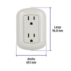 Contacto de sobreponer dúplex 2 polos+ tierra, ABS, VOLTECK 3