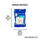 Contacto de sobreponer dúplex 2 polos+ tierra, ABS, VOLTECK 6
