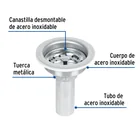 Contracanasta 3-1/2' inox, tubo inox, FOSET 2