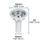 Contracanasta 3-1/2' inox, tubo inox, FOSET 3