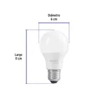 Foco LED 6W (40W) A19, 3000K blanca cálida, 440 lm, caja 3