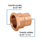 Conector de cobre de rosca interior 1/2', FOSET BASIC 2