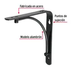 Ménsula reforzada negra 6 x 6', diseño alambrón, FIERO 3