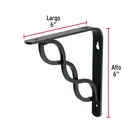 Ménsula reforzada negra 6 x 6', diseño trenza, FIERO 4