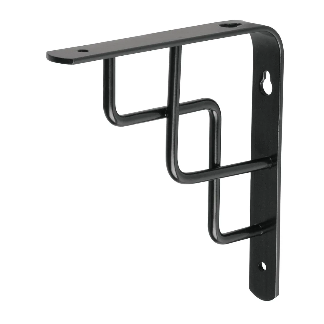 Ménsula reforzada negra 6 x 6', diseño escalera, FIERO