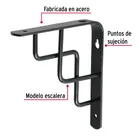 Ménsula reforzada negra 6 x 6', diseño escalera, FIERO 3