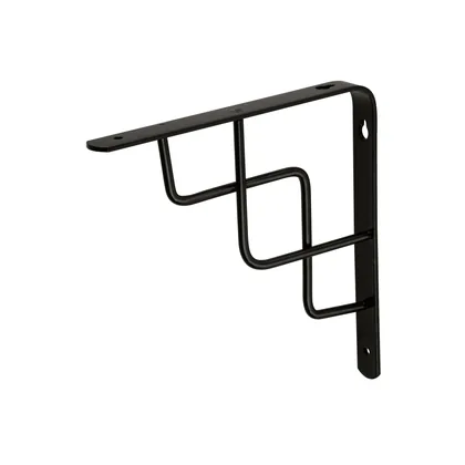 Ménsula reforzada negra 8 x 8', diseño escalera, FIERO