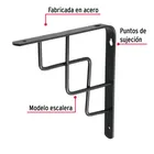 Ménsula reforzada negra 8 x 8', diseño escalera, FIERO 3