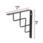 Ménsula reforzada negra 8 x 8', diseño escalera, FIERO 4