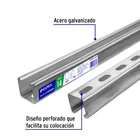 Perfil monocanal perforado de 3 m, 4 x 4 cm cal. 14, VOLTECK 2