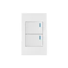Placa armada 2 interruptores, 1.5 módulos, Española, blanco 1