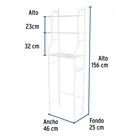 Mueble organizador blanco para baño con 3 repisas, FOSET 3