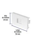 Toma de teléfono blanco de 1.5 módulos, línea Lisboa 3
