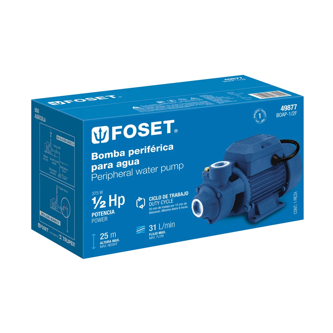 Caja de empaque de repuesto para BOAP-1/2F, FOSET