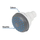 Regadera redonda de ABS 2-1/2' gris-blanca sin brazo, BASIC 5