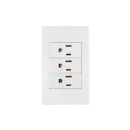 Placa armada 3 contactos, 1 módulo, Española, blanco