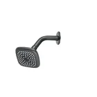 Regadera cuadrada 3-3/4' brazo y chapetón, negro, BASIC 1