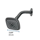 Regadera cuadrada 3-3/4' brazo y chapetón, negro, BASIC 5