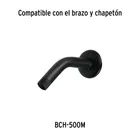 Regadera redonda de ABS 4-1/4' sin brazo, negro, BASIC 6