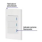 Placa armada 3 interruptores, 1 módulo, Española, blanco 2