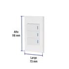 Placa armada 3 interruptores, 1 módulo, Española, blanco 3