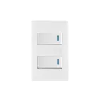 Placa armada 2 interruptores 1de 3vías,1 mod,Española,blanco 1