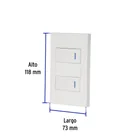 Placa armada 2 interruptores 1de 3vías,1 mod,Española,blanco 3