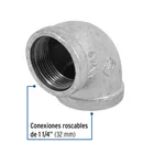 Codo 90° acero galvanizado de 1-1/4', FOSET 2