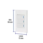 Placa armada 3 interruptores 1de 3vías,1 mod,Española,blanco 3