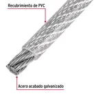 Metro cable flexible 3/32' acero 7x19 recubierto PVC, 300 m 2