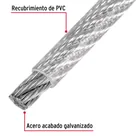 Metro cable flexible 1/4' acero 7x19 recubierto PVC, 300 m 2