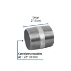 Niple de acero galvanizado 1-1/2 x 2', FOSET 2