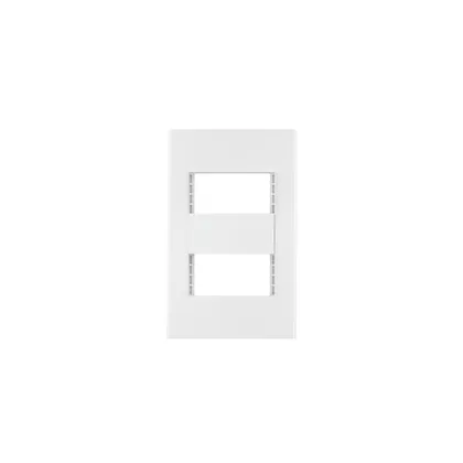 Placa 2 ventanas, 1 módulo, línea Española, color blanco
