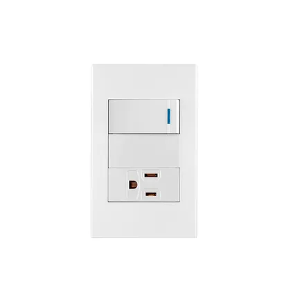 Placa armada 1 interruptor,1 contacto,1mod, Española, blanco