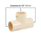 Tee sencilla de CPVC de 1-1/2', FOSET 2