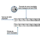 Manguera para boiler, acero inox. 1/2'H x 1/2'H, 40 cm 2