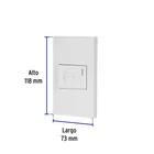 Placa armada 1 interruptor de timbre,1.5mod, Española,blanco 3
