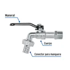 Llave de esfera, de zinc, 110 gr, entrada 1/2', FOSET BASIC 3