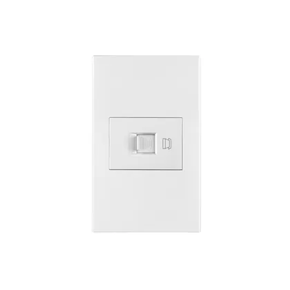 Placa armada 1 toma para teléfono, 1.5 mod, Española, blanco